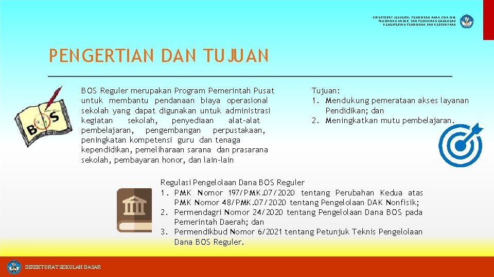 DIREKTORAT JENDERAL PENDIDIKAN ANAK USIA DINI, PENDIDIKAN DASAR, DAN PENDIDIKAN MENENGAH KEMENTERIAN PENDIDIKAN DAN