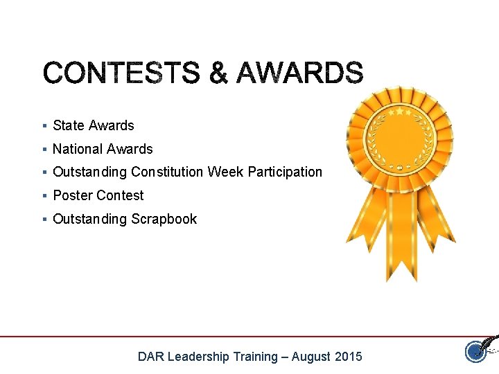 § State Awards § National Awards § Outstanding Constitution Week Participation § Poster Contest