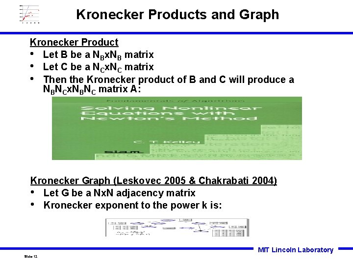 Kronecker Products and Graph Kronecker Product • Let B be a NBx. NB matrix
