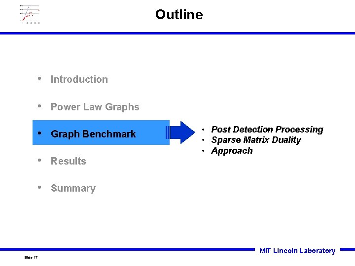 Outline • Introduction • Power Law Graphs • Graph Benchmark • Results • Summary