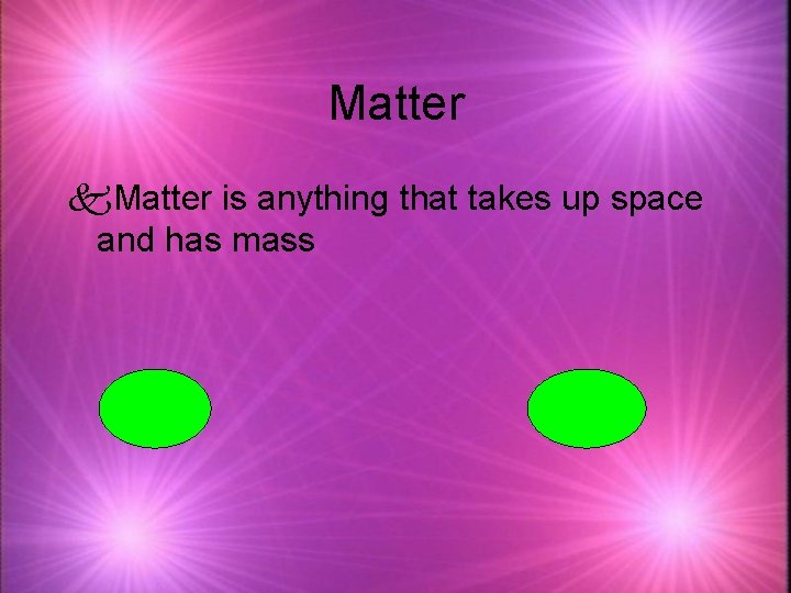 Matter k. Matter is anything that takes up space and has mass 