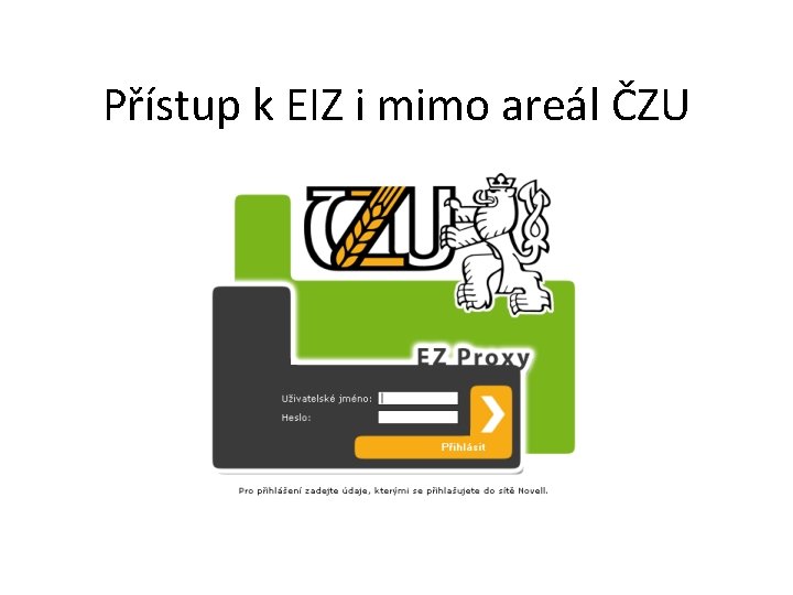 Přístup k EIZ i mimo areál ČZU 