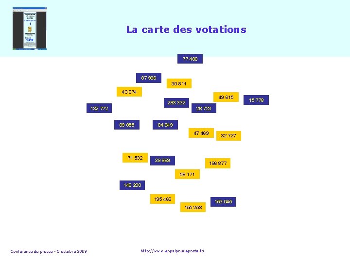 La carte des votations 77 480 87 996 30 811 43 074 49 615