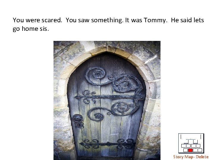 You were scared. You saw something. It was Tommy. He said lets go home