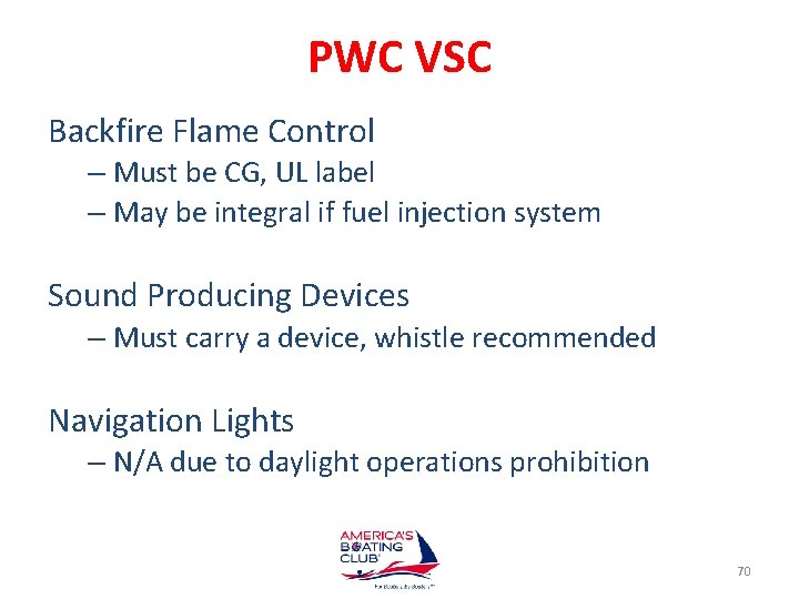 PWC VSC Backfire Flame Control – Must be CG, UL label – May be
