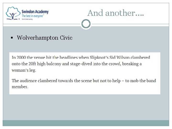 And another…. § Wolverhampton Civic 