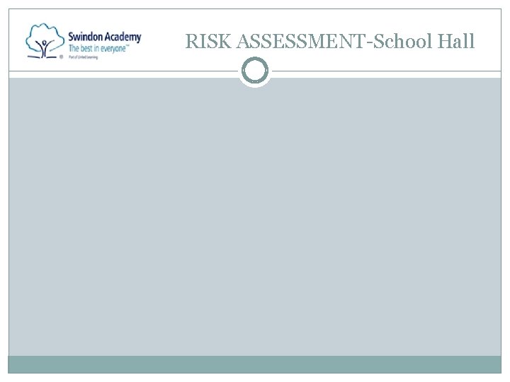 RISK ASSESSMENT-School Hall 