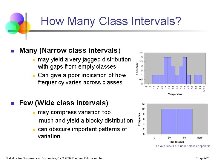 How Many Class Intervals? n Many (Narrow class intervals) n n n may yield
