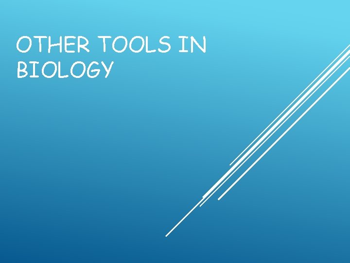 OTHER TOOLS IN BIOLOGY  OTHER TOOLS IN BIOLOGY