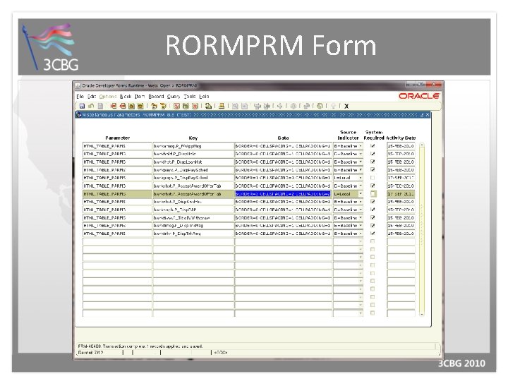 RORMPRM Form 