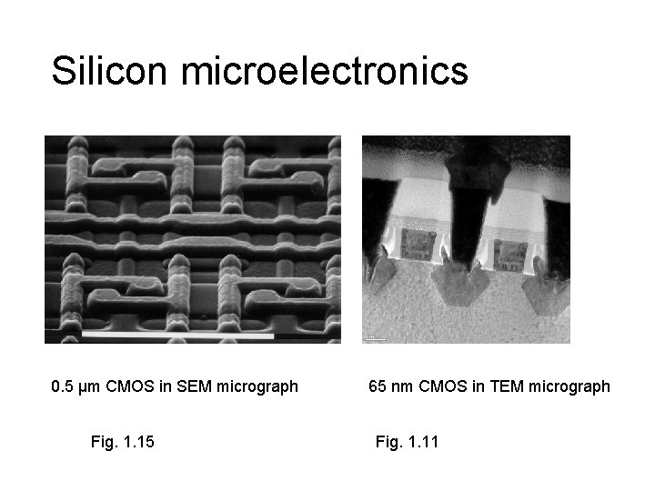 Silicon microelectronics 0. 5 µm CMOS in SEM micrograph Fig. 1. 15 65 nm