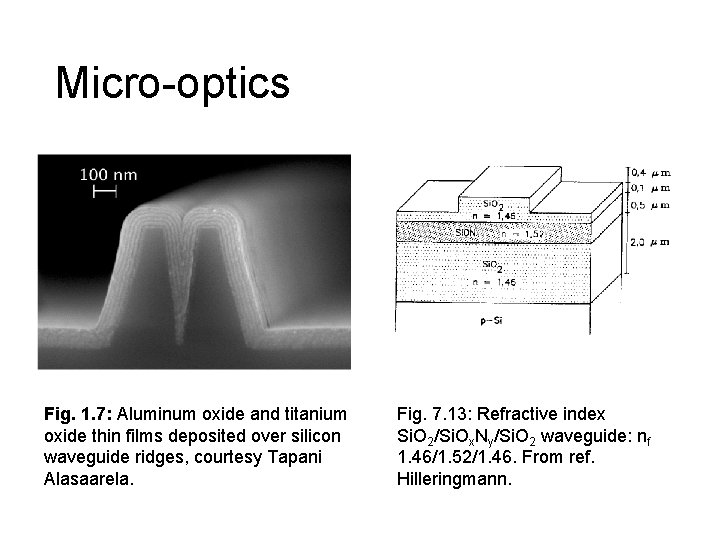 Micro-optics Fig. 1. 7: Aluminum oxide and titanium oxide thin films deposited over silicon