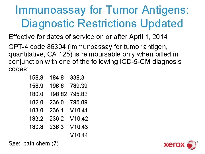 Immunoassay for Tumor Antigens: Diagnostic Restrictions Updated Effective for dates of service on or