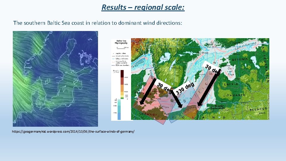 Results – regional scale: The southern Baltic Sea coast in relation to dominant wind