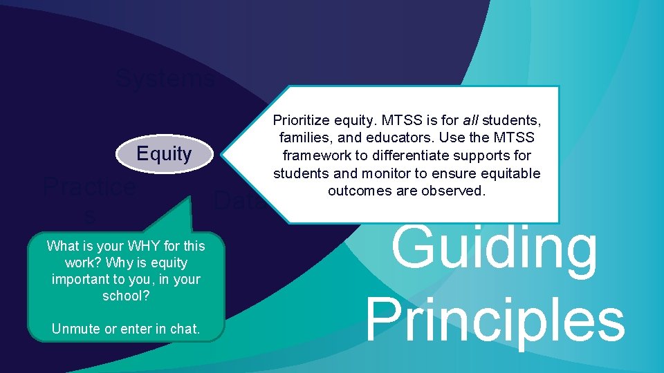 Systems Equity Practice s What is your WHY for this work? Why is equity