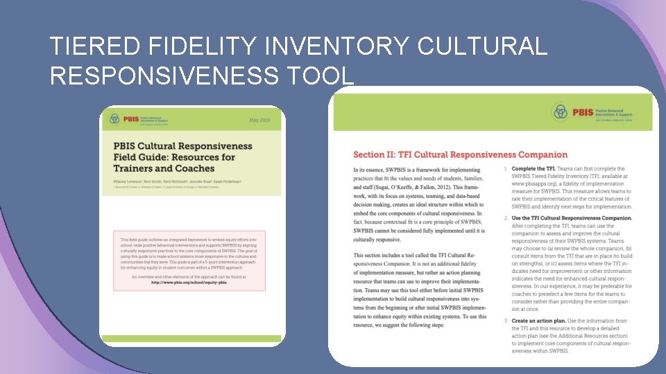 TIERED FIDELITY INVENTORY CULTURAL RESPONSIVENESS TOOL 