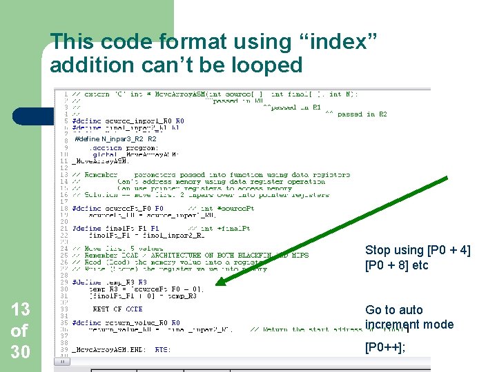 This code format using “index” addition can’t be looped #define N_inpar 3_R 2 Stop