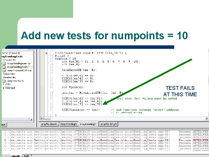 Add new tests for numpoints = 10 TEST FAILS AT THIS TIME 14 of