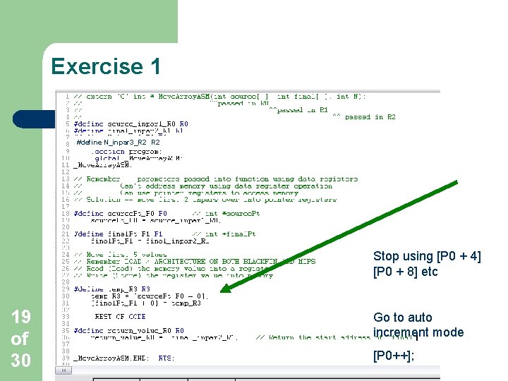 Exercise 1 #define N_inpar 3_R 2 Stop using [P 0 + 4] [P 0