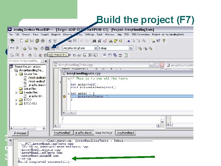 Build the project (F 7) 3 of 30 Array handling -- part 1 --