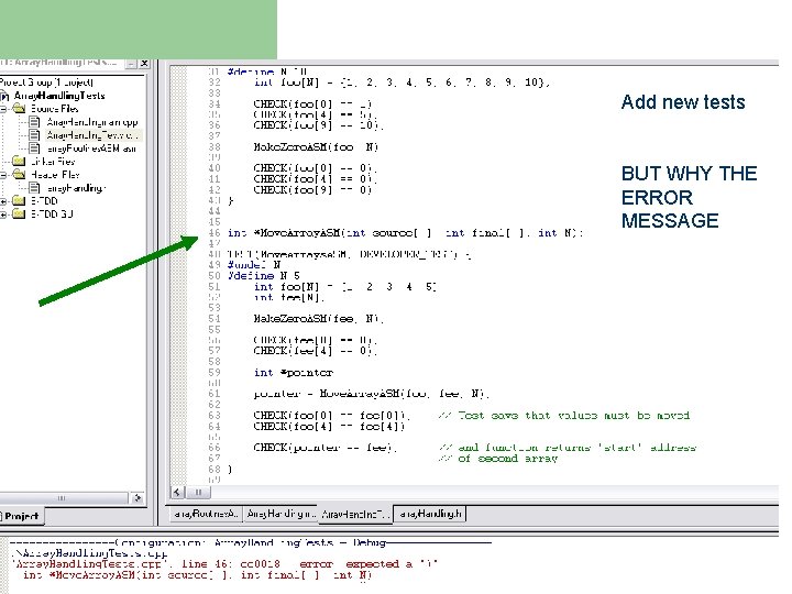 Add new tests BUT WHY THE ERROR MESSAGE 4 of 30 Array handling --