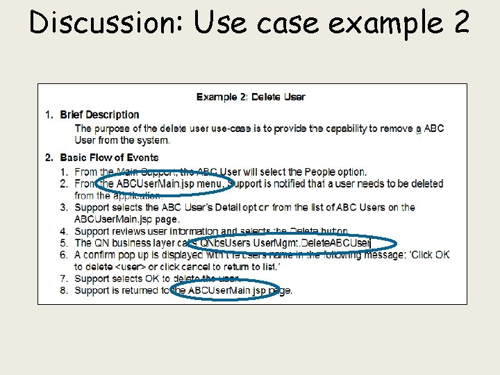 Discussion: Use case example 2 