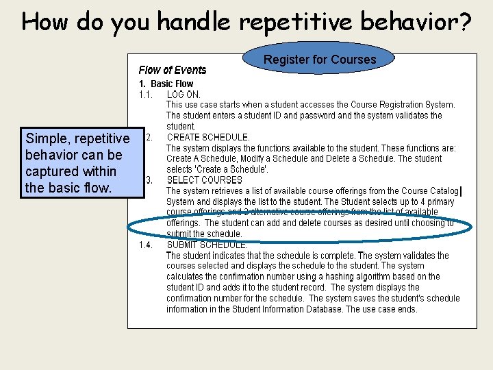 How do you handle repetitive behavior? Register for Courses Simple, repetitive behavior can be