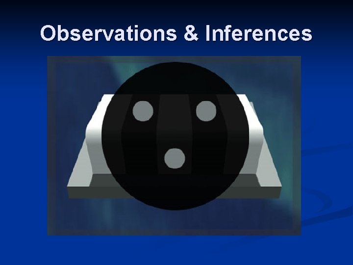 Observations & Inferences Observations & Inferences