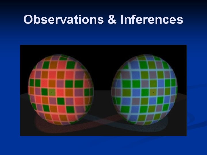 Observations & Inferences Observations & Inferences