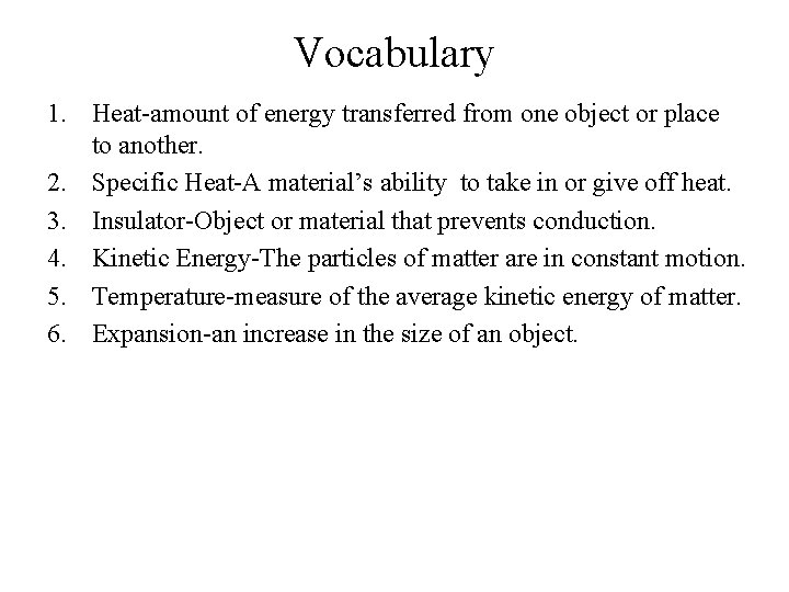 Solids Liquids and Gases Vocabulary 1 SolidA state