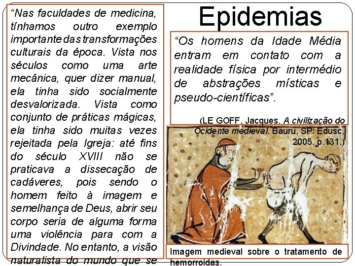 “Nas faculdades de medicina, tínhamos outro exemplo importante das transformações culturais da época. Vista