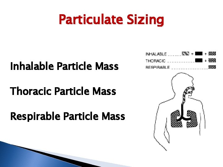 Particulate Sizing Inhalable Particle Mass Thoracic Particle Mass Respirable Particle Mass 