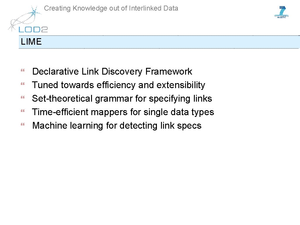 Creating Knowledge out of Interlinked Data LIME Declarative Link Discovery Framework Tuned towards efficiency