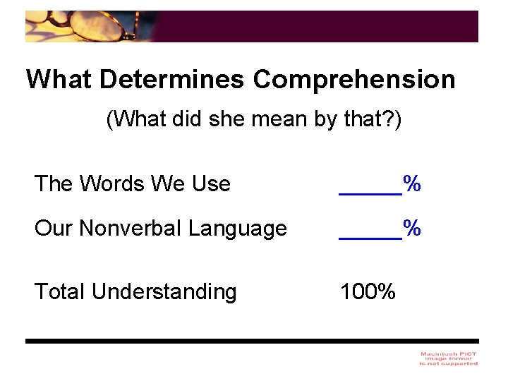 What Determines Comprehension (What did she mean by that? ) The Words We Use