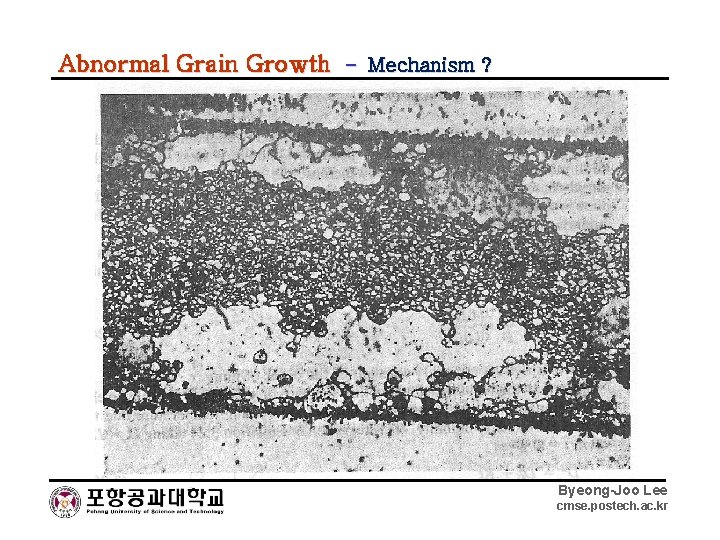 Abnormal Grain Growth – Mechanism ? Byeong-Joo Lee cmse. postech. ac. kr 