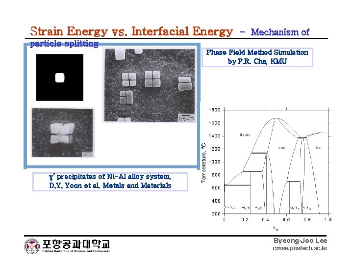 Strain Energy vs. Interfacial Energy - Mechanism of particle splitting Phase Field Method Simulation