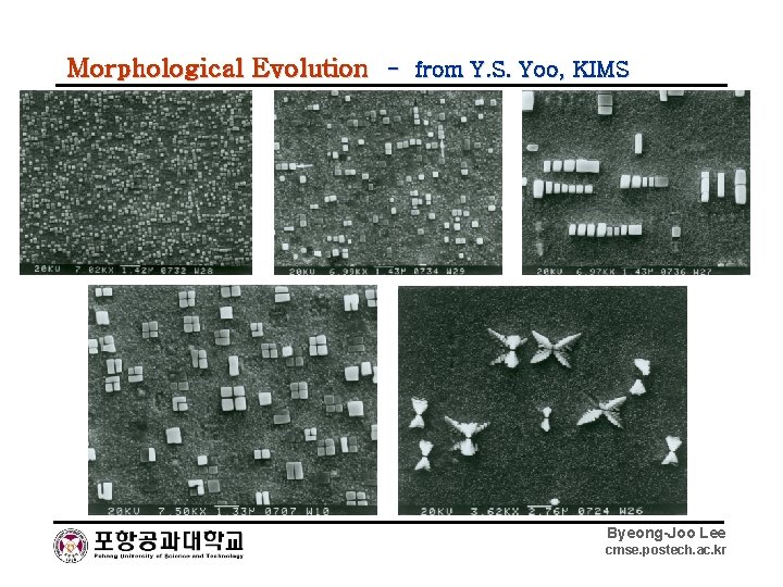 Morphological Evolution - from Y. S. Yoo, KIMS Byeong-Joo Lee cmse. postech. ac. kr