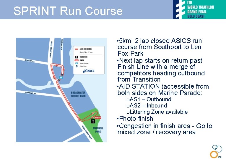 SPRINT Run Course • 5 km, 2 lap closed ASICS run course from Southport
