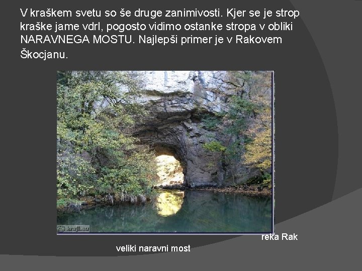 V kraškem svetu so še druge zanimivosti. Kjer se je strop kraške jame vdrl,