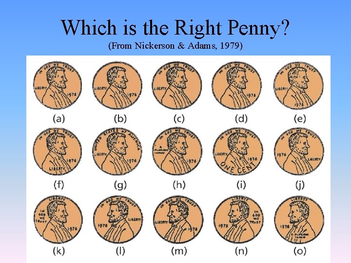 Which is the Right Penny? (From Nickerson & Adams, 1979) 