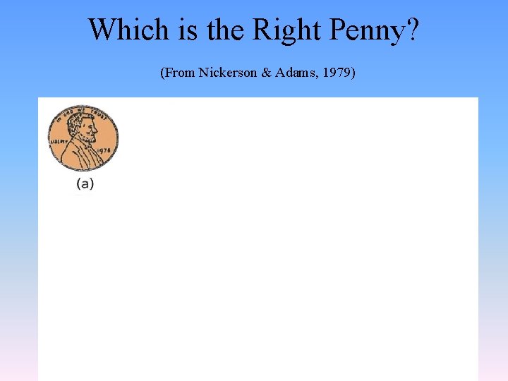 Which is the Right Penny? (From Nickerson & Adams, 1979) 