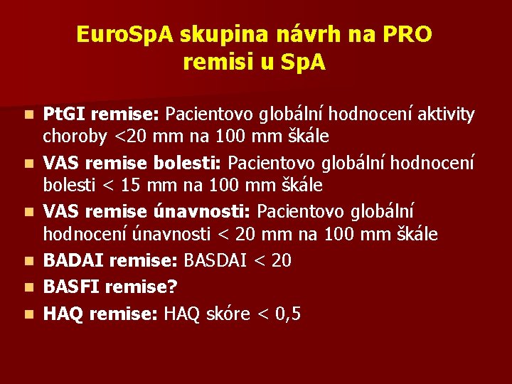 Euro. Sp. A skupina návrh na PRO remisi u Sp. A n n n