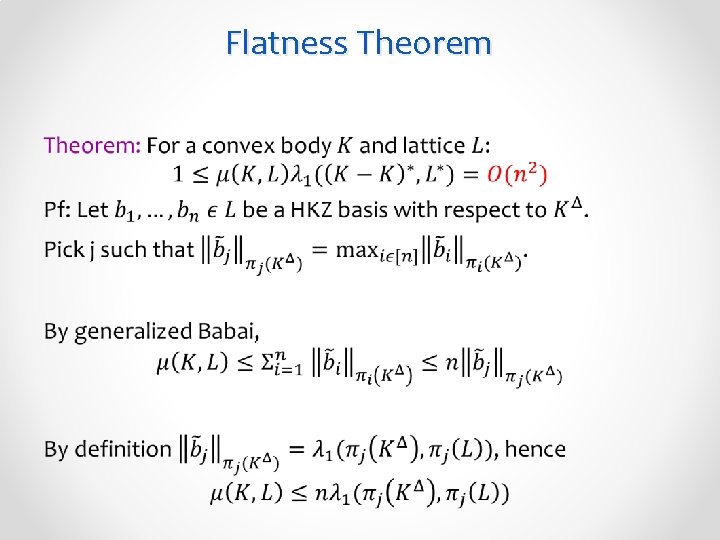 Flatness Theorem • 