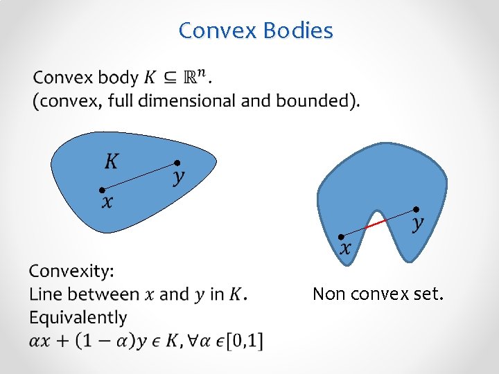 Convex Bodies Non convex set. 