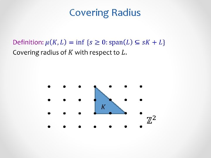 Covering Radius • 