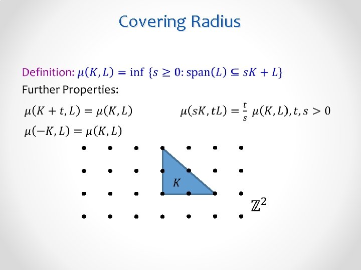 Covering Radius • 