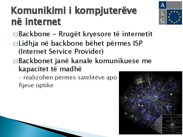 Komunikimi i kompjuterëve në internet � Backbone - Rrugët kryesore të internetit � Lidhja