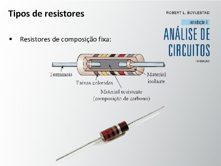 Tipos de resistores § Resistores de composição fixa: 