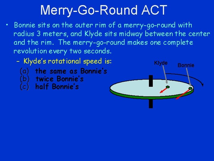 Merry-Go-Round ACT • Bonnie sits on the outer rim of a merry-go-round with radius