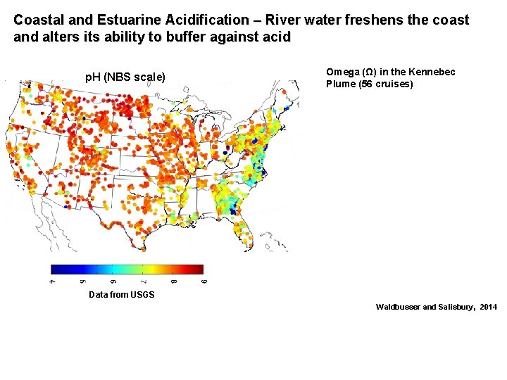 Coastal and Estuarine Acidification – River water freshens the coast and alters its ability
